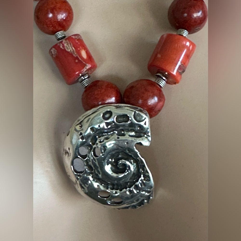 24 inch Red Coral bead necklace NWOT - Picture 3 of 14